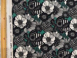 コットンこばやしコーデュロイプリント「アートフラワー」グリーン