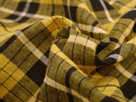 Exclusive Collection 先染綿麻タータンチェック黄系