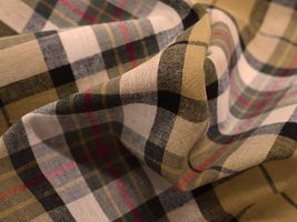 Exclusive Collection 先染綿麻タータンチェックベージュ系