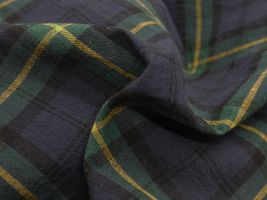 Exclusive Collection 先染綿麻タータンチェック緑系