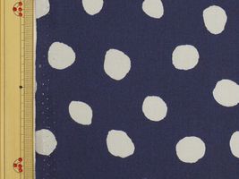 ソフトブロード ドットプリント(直径約18ミリ)ネイビー×グレー水玉