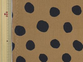 ソフトブロード ドットプリント(直径約18ミリ)ベージュ×黒水玉