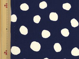 ソフトブロード ドットプリント(直径約18ミリ)ネイビー×白水玉