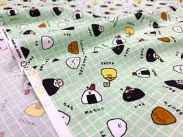 シーチングプリント FOOD YURU「ころころおにぎり柄」_拡大イメージ