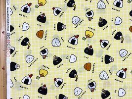 シーチングプリント FOOD YURU「ころころおにぎり柄」_拡大イメージ