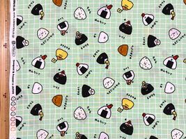 シーチングプリント FOOD YURU「ころころおにぎり柄」_拡大イメージ
