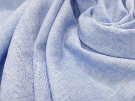 Exclusive Collection ベルギーリネン混 綿麻ダンガリーワッシャーライトブルー