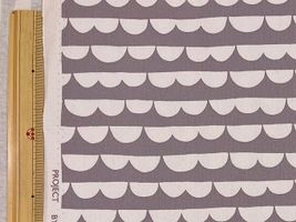 コットンこばやし 半円ボーダーのツイルプリント渋パープル