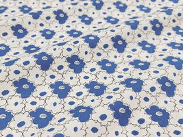 コットンこばやし 小さなもくもくフラワーのブロードプリントブルー