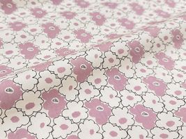 コットンこばやし 小さなもくもくフラワーのブロードプリントピンク