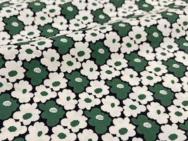 コットンこばやし 小さなもくもくフラワーのブロードプリントグリーン