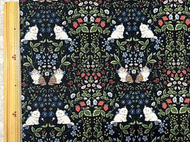 コットンキャンバスプリント「Cats Garden」ブラック