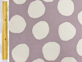 綿麻シーチングプリント「Smudged Polka Dots」くすみラベンダー