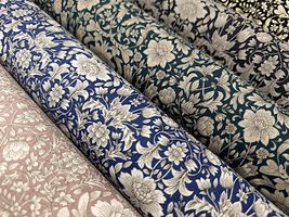 綿麻シーチングプリント「Botanical damask」_拡大イメージ