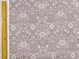 綿麻シーチングプリント「Botanical damask」くすみピンク