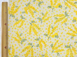 ミモザ舞うオックスプリントグレージュ