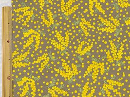 ミモザ舞うオックスプリントミドルグレー