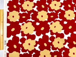 コットンこばやし綿麻キャンバスプリント「ママレード」赤系