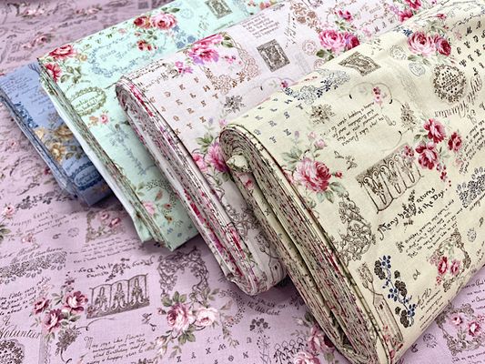 ロマンチックなシーチングプリント「ローズガーデン」