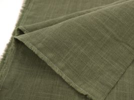 お洋服づくりのための スラブダブルガーゼナチュラルワッシャーカーキ