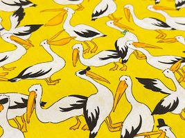 my piece of fabric ペリカンのシーチングプリントイエロー