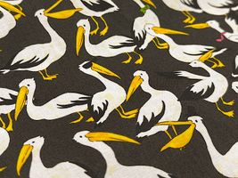 my piece of fabric ペリカンのシーチングプリントブラック