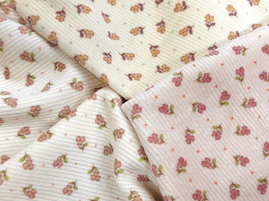 韓国fabric もちもち♪両面起毛ニット「flower」