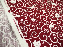 復刻！にゃん唐草のドビークロス赤地