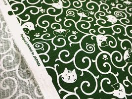 復刻！にゃん唐草のドビークロス緑地