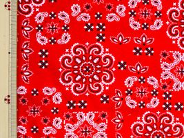 バンダナ柄のスケアプリント赤