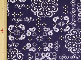 バンダナ柄のスケアプリント紺