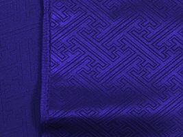 サヤ型ポリエステル ジャガード花紺