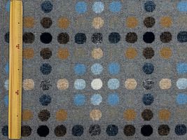 マルチドットジャガードクロス水色×ブラウン系