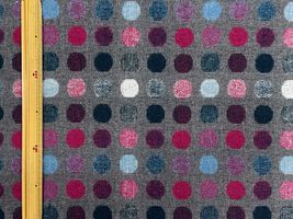 マルチドットジャガードクロス濃グレー地×レッド系