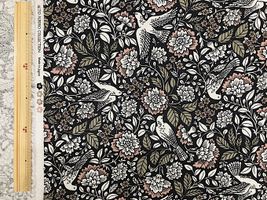 北欧調 小鳥と植物の綿麻キャンバスプリント_拡大イメージ