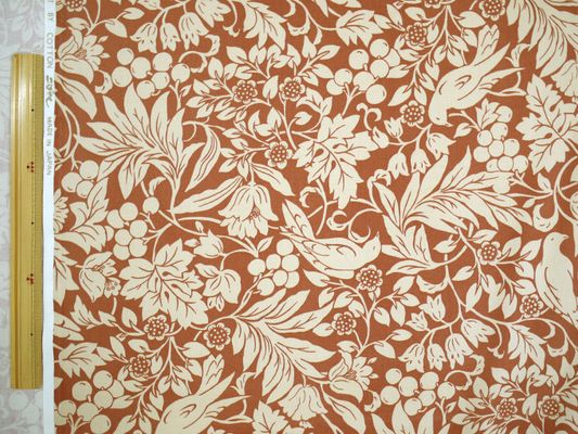 コットンこばやし お花と小鳥のツイルプリント