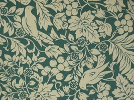 コットンこばやし お花と小鳥のツイルプリントアッシュグリーン