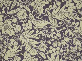 コットンこばやし お花と小鳥のツイルプリントパープル