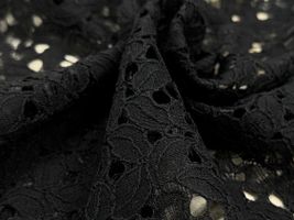 【現品限り特価】Exclusive collection やわらか綿混ラッセルレース黒
