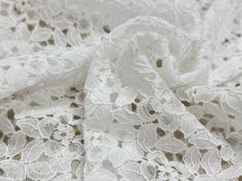 【現品限り特価】Exclusive collection やわらか綿混ラッセルレースオフ白