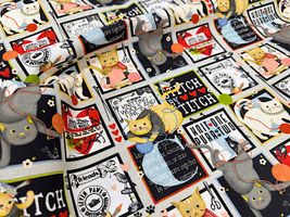 USAコットンシーチングプリント「NYAN＆YARN」_拡大イメージ