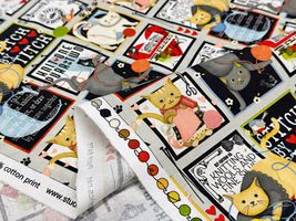 USAコットンシーチングプリント「NYAN＆YARN」_拡大イメージ
