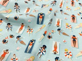 USAコットンシーチングプリント「Pool Party」_拡大イメージ