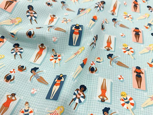 USAコットンシーチングプリント「Pool Party」