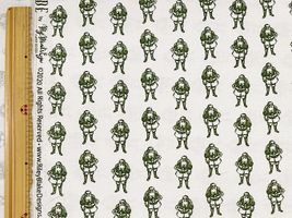 USAコットンシーチングプリント「Santa Claus」オフホワイト