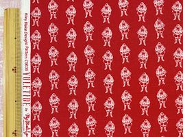 USAコットンシーチングプリント「Santa Claus」レッド
