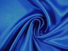 帯電防止加工 つややかサテン無地青