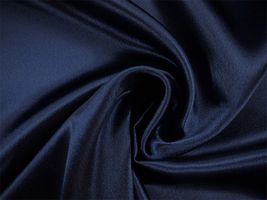 帯電防止加工 つややかサテン無地紺