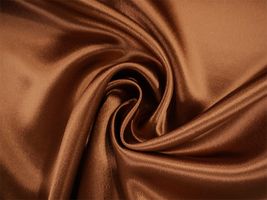 帯電防止加工 つややかサテン無地茶