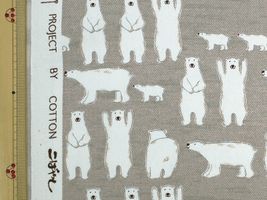 コットンこばやし プチくまさんの ツイルプリントベージュ